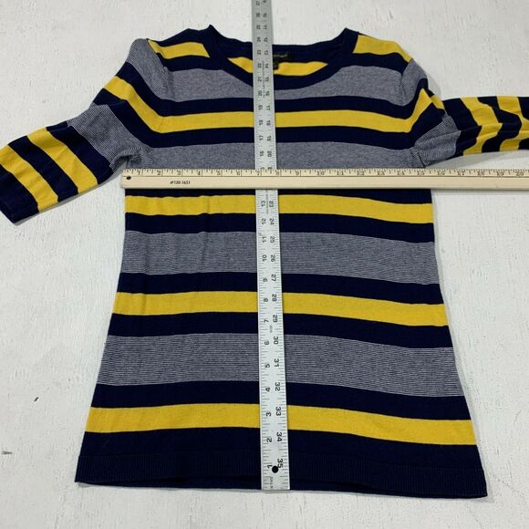 Banana Republic Stripe Shirt Women's Size S Mid Sleeves Scoop Cotton Stretch Top - Picture 5 of 10